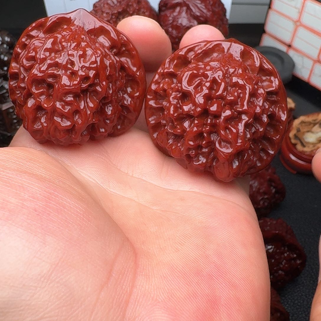 文玩核桃把件夹板官帽