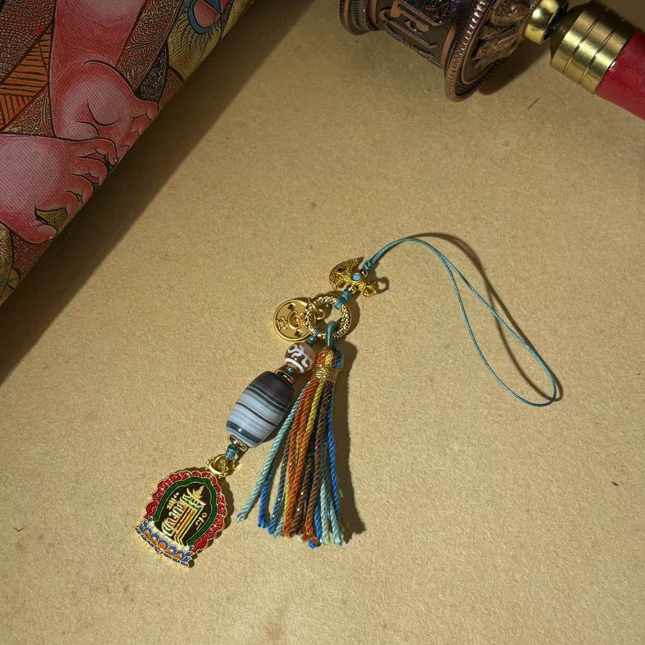 扶摇臻选|缠丝玛瑙十相挂饰0076