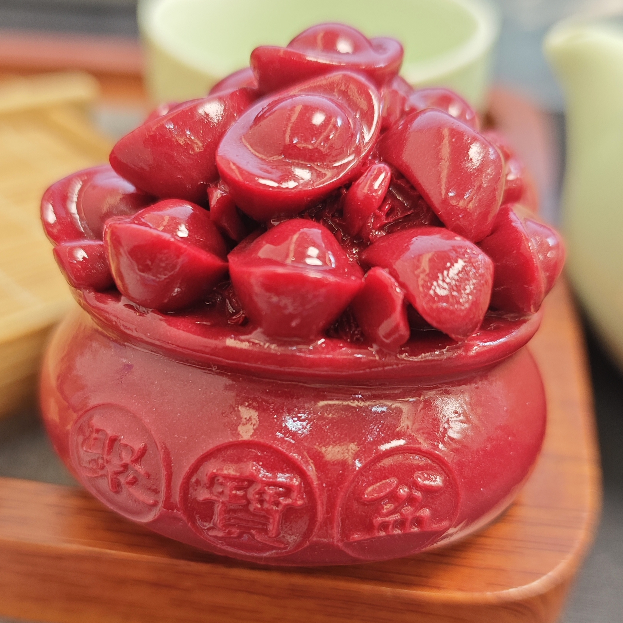 含辰砂工艺品聚宝盆摆件A38(多样性发)F