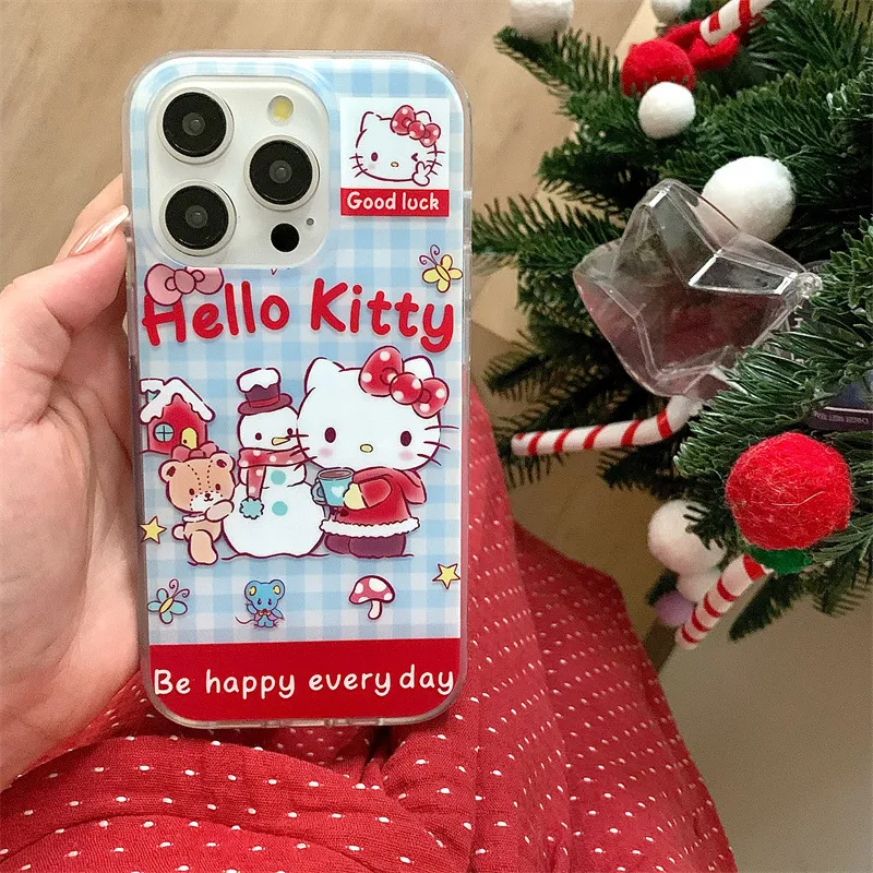 白底大孔雪人凯特适用苹果17手机壳iPhone16华为OPPO小米vivo卡通