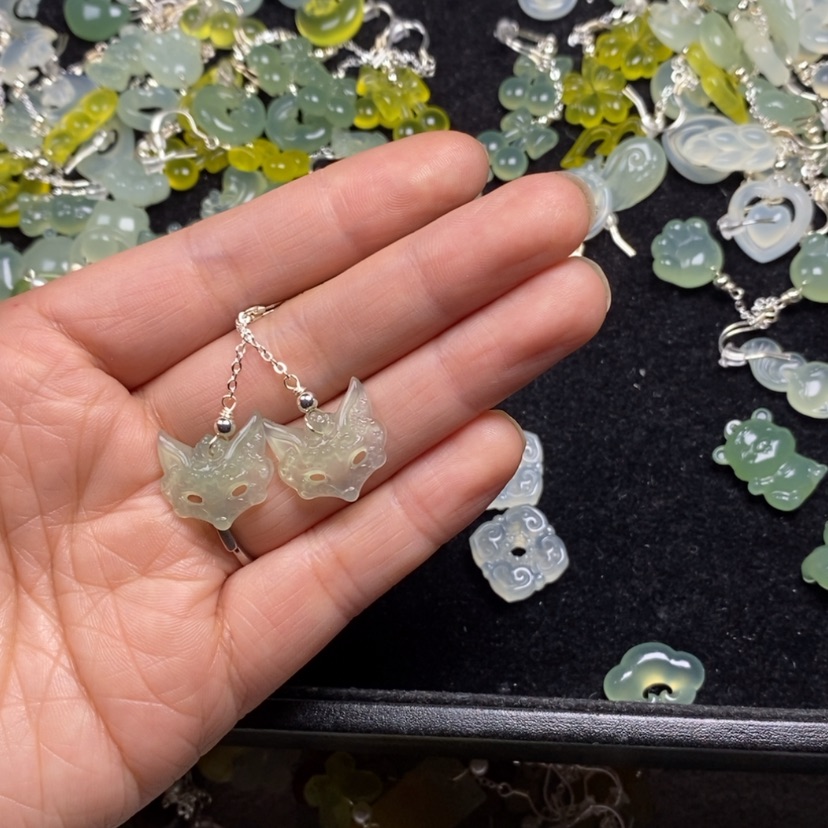 【闪购商品】蛇纹石玉未镶嵌挂件耳饰耳环项链