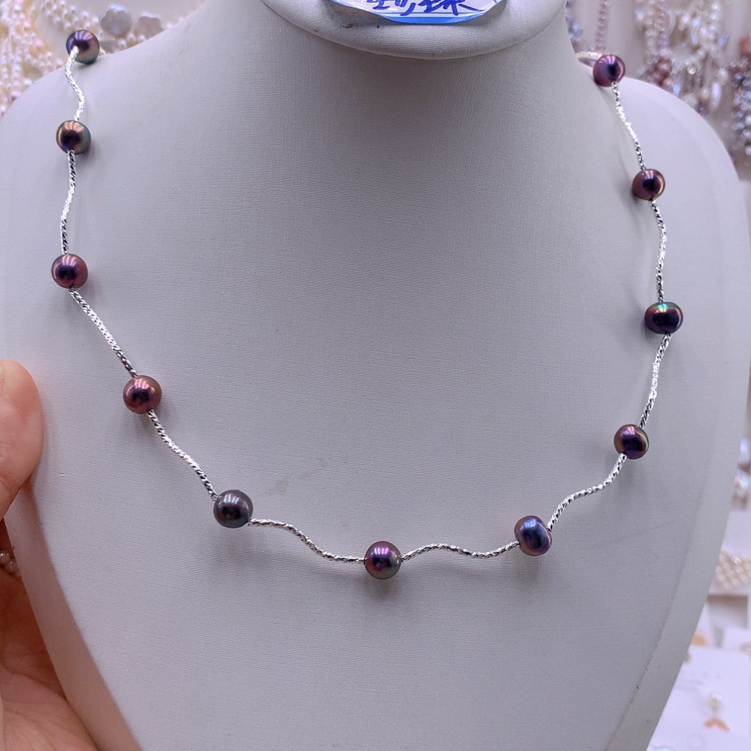 未镶嵌耳饰淡水珍珠项链