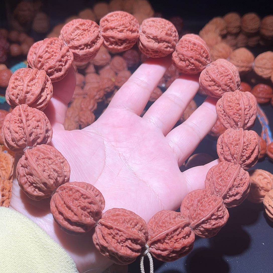 手串文玩核桃白茶麻花八棱27