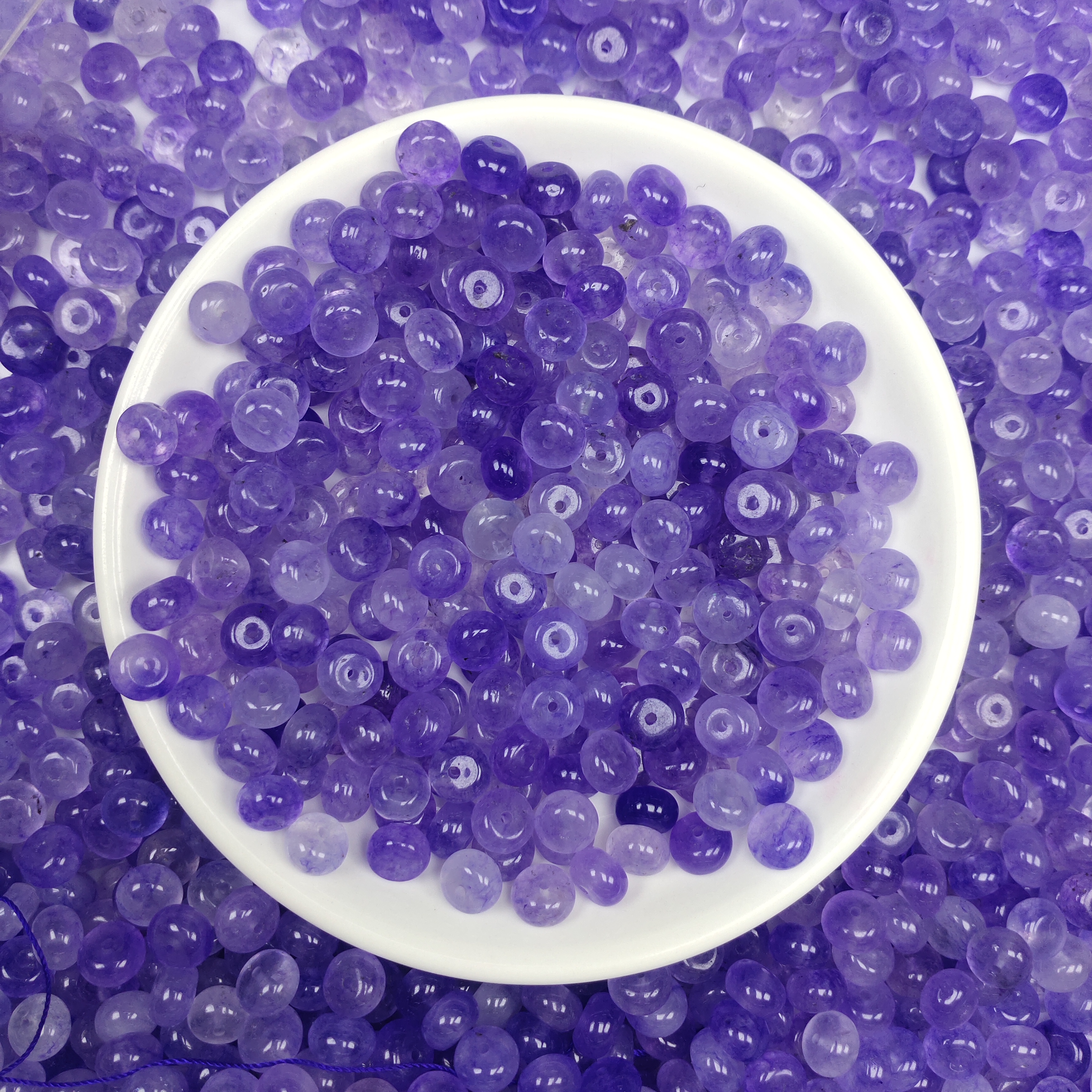 散珠W1845紫碧*玺算盘8*4MM*30颗