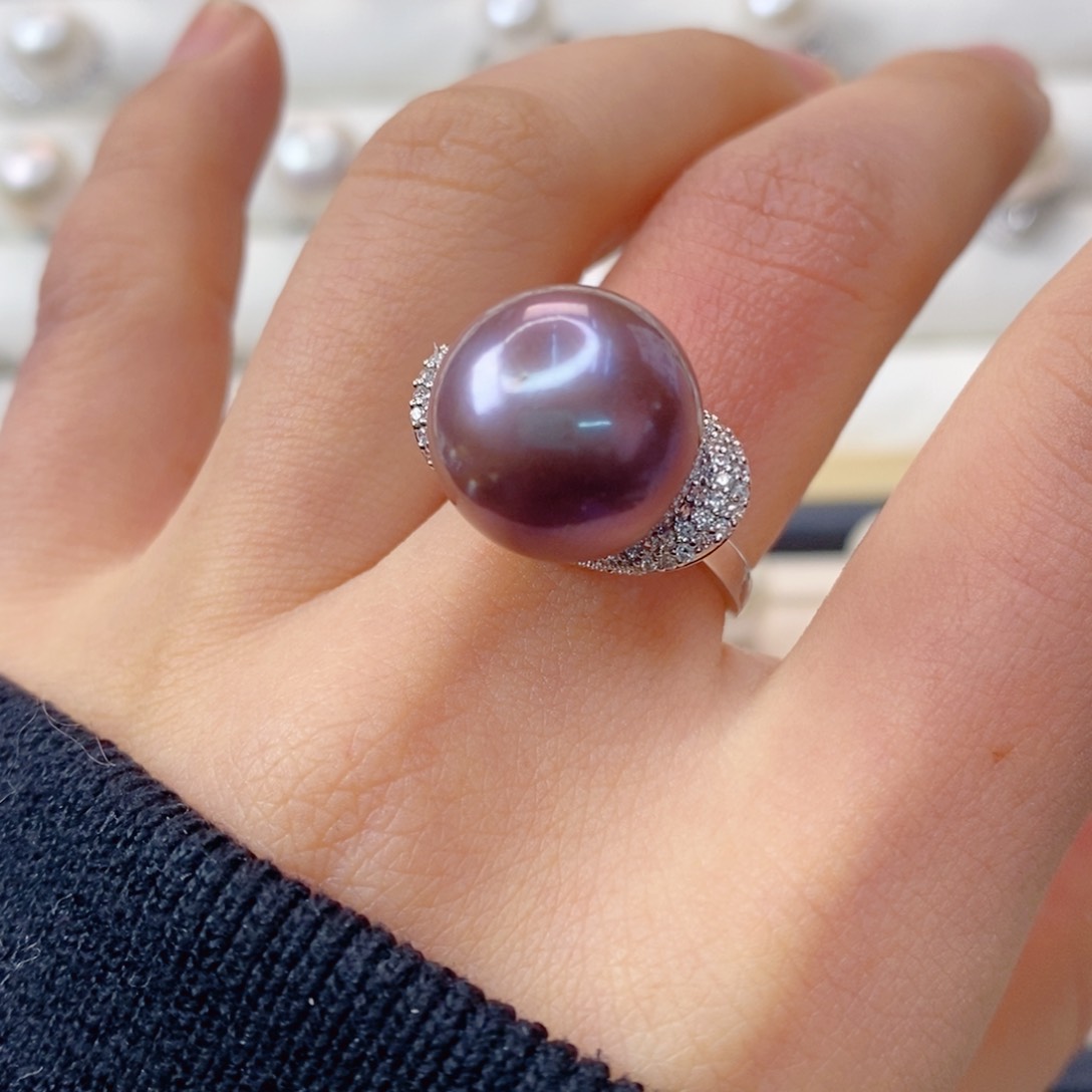 淡水珍珠戒指合金