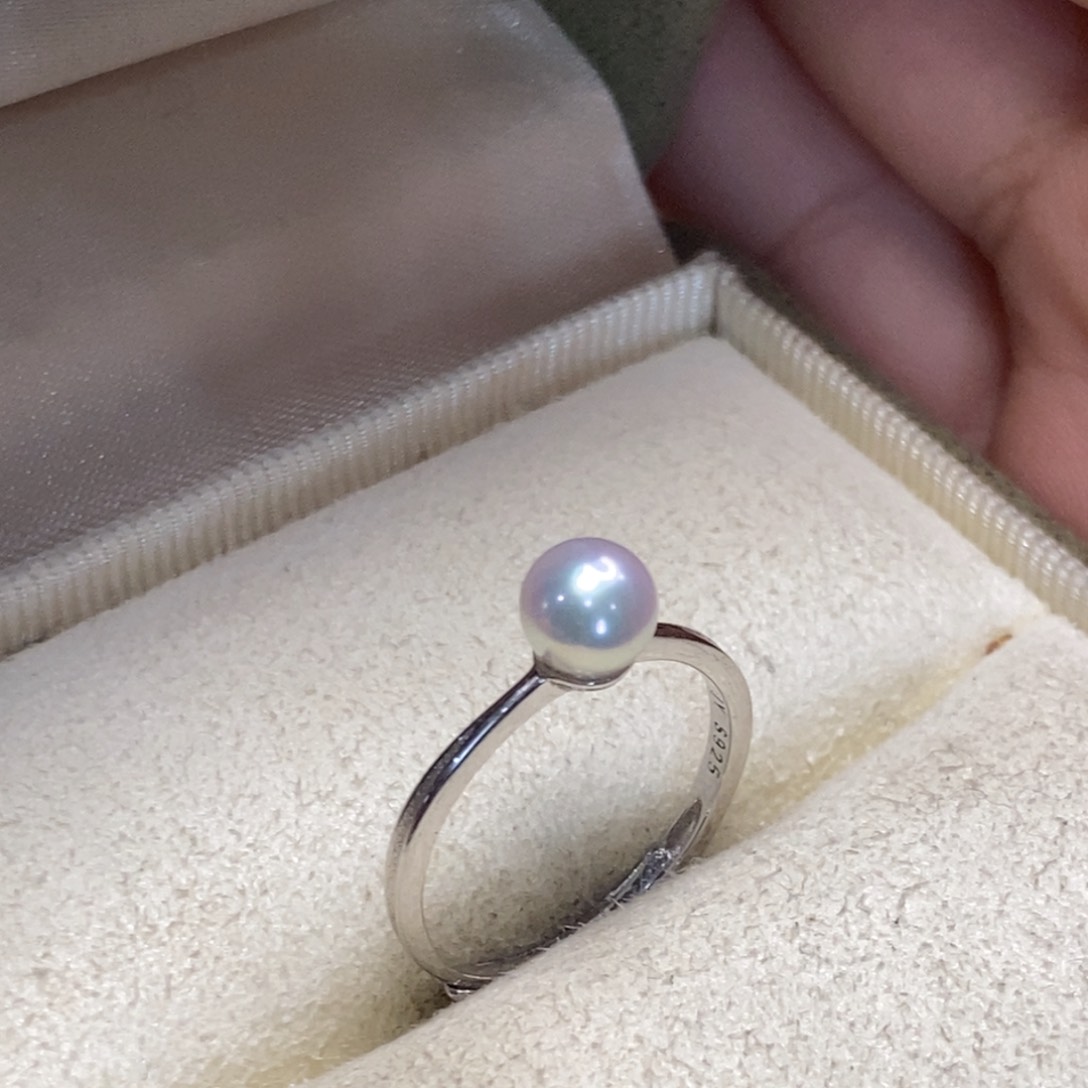 淡水珍珠戒指银S925镶嵌