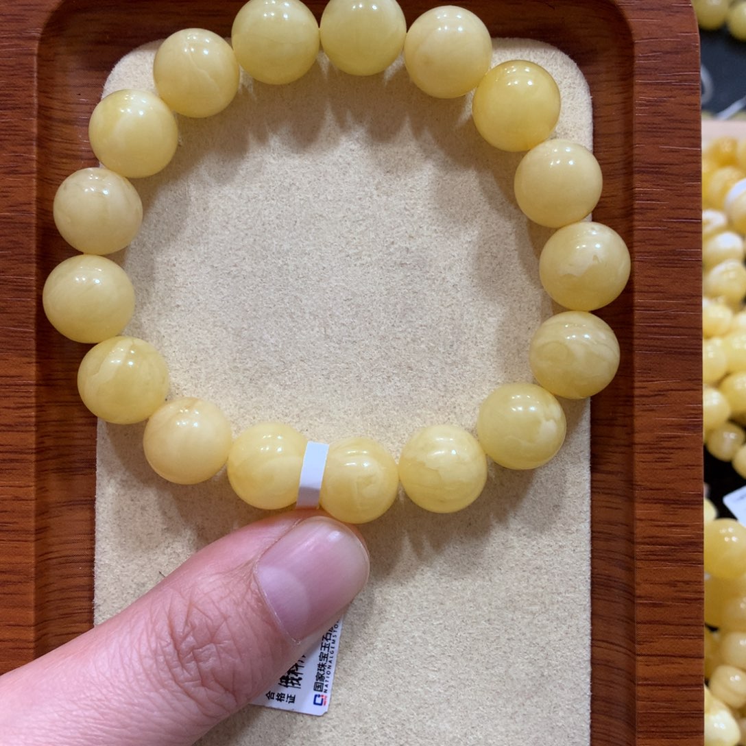 蜜蜡手链未镶嵌朱*蜜蜡