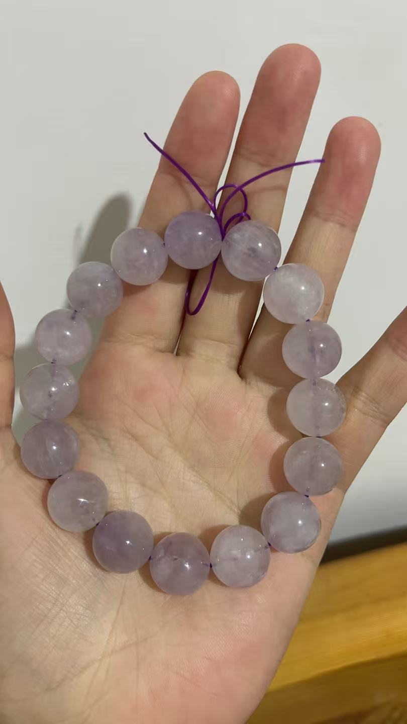 多金水晶手链/大咪紫兔毛/013