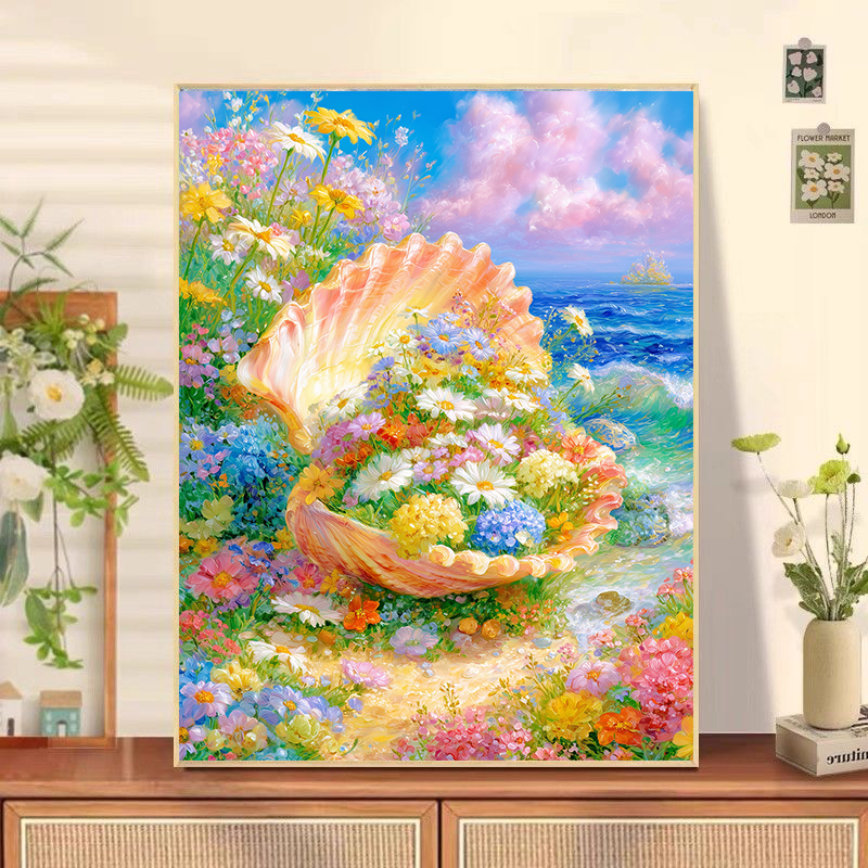 花屿十字绣白布大格四股线65*85cm，57色满绣无勾边