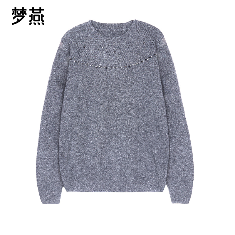 梦燕秋冬女柔软细腻纯绵羊毛舒适保暖时尚简约羊毛衫9CC11B5056Y