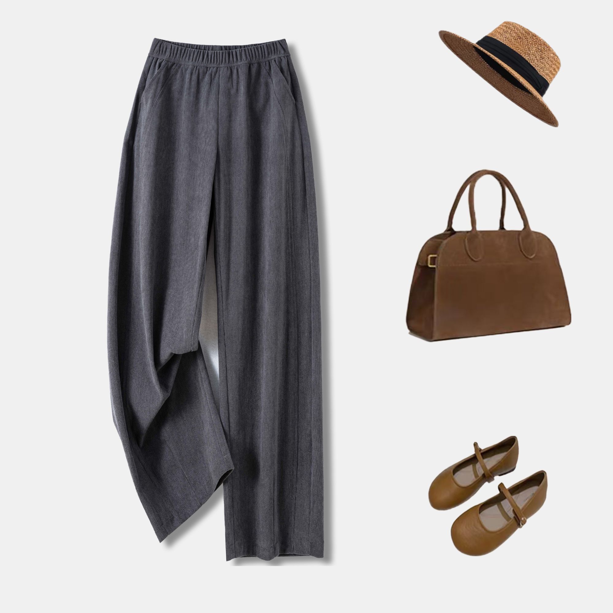 【复古主义】灯芯绒窄版弯刀裤女 秋冬日旅者定制结构感显瘦小个子