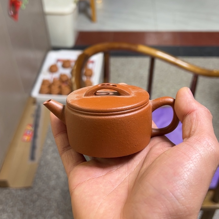 紫砂茶壶甜**甜瑕疵朱泥汉瓦100cc