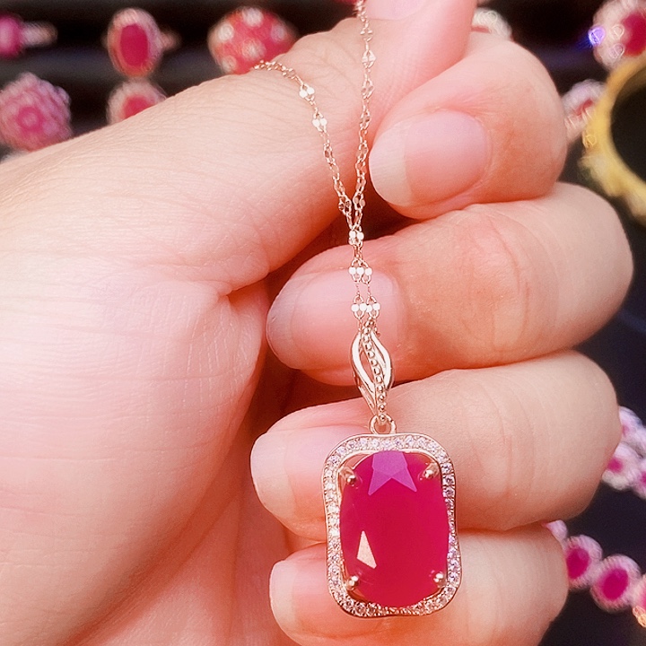 颈饰银S925镶嵌红宝石