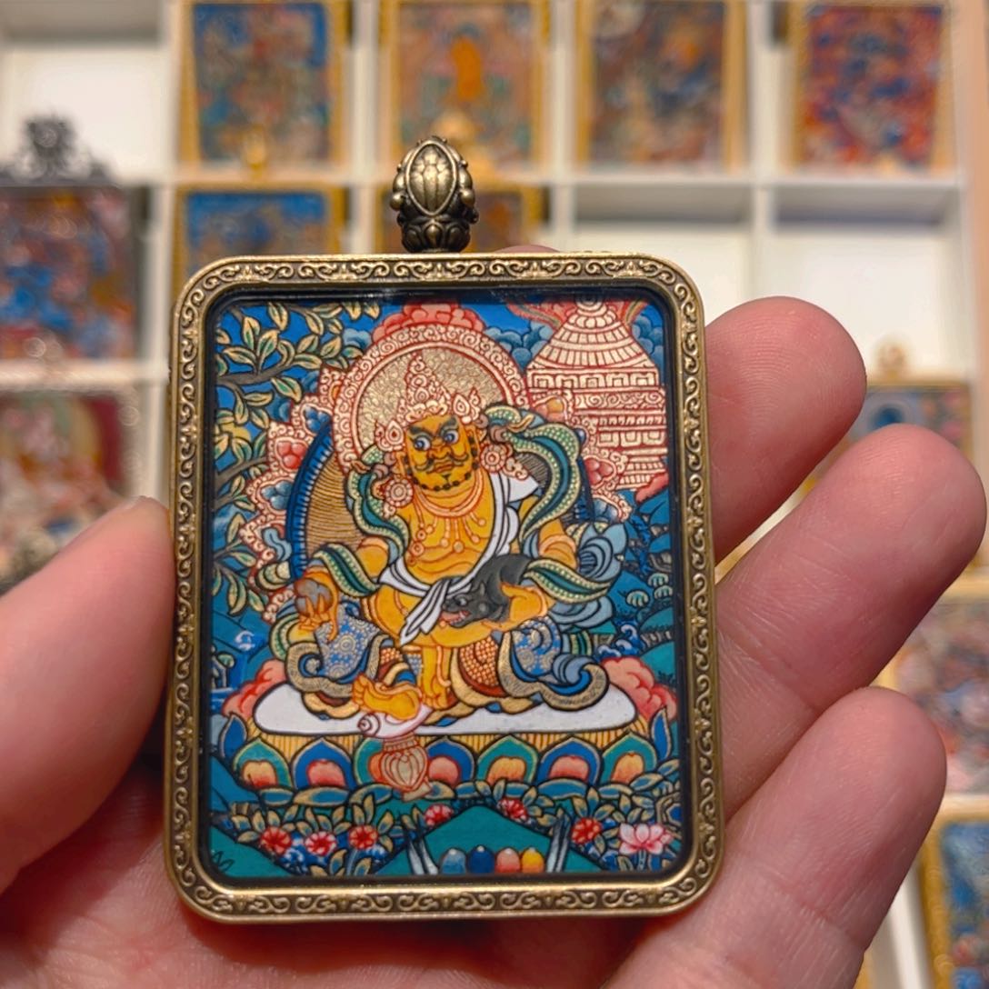 吊坠米*。纯手绘唐卡