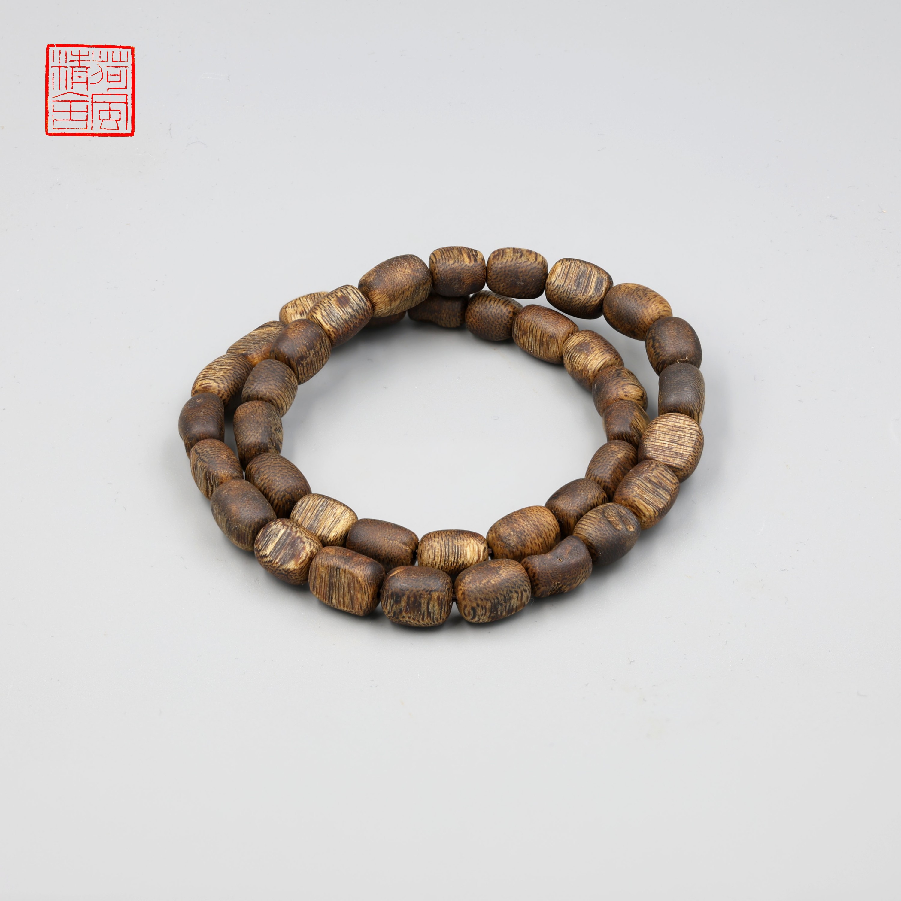 沉香海南莺歌绿棋楠金沙叶满结油瘤疤双圈沉香手串-CX407