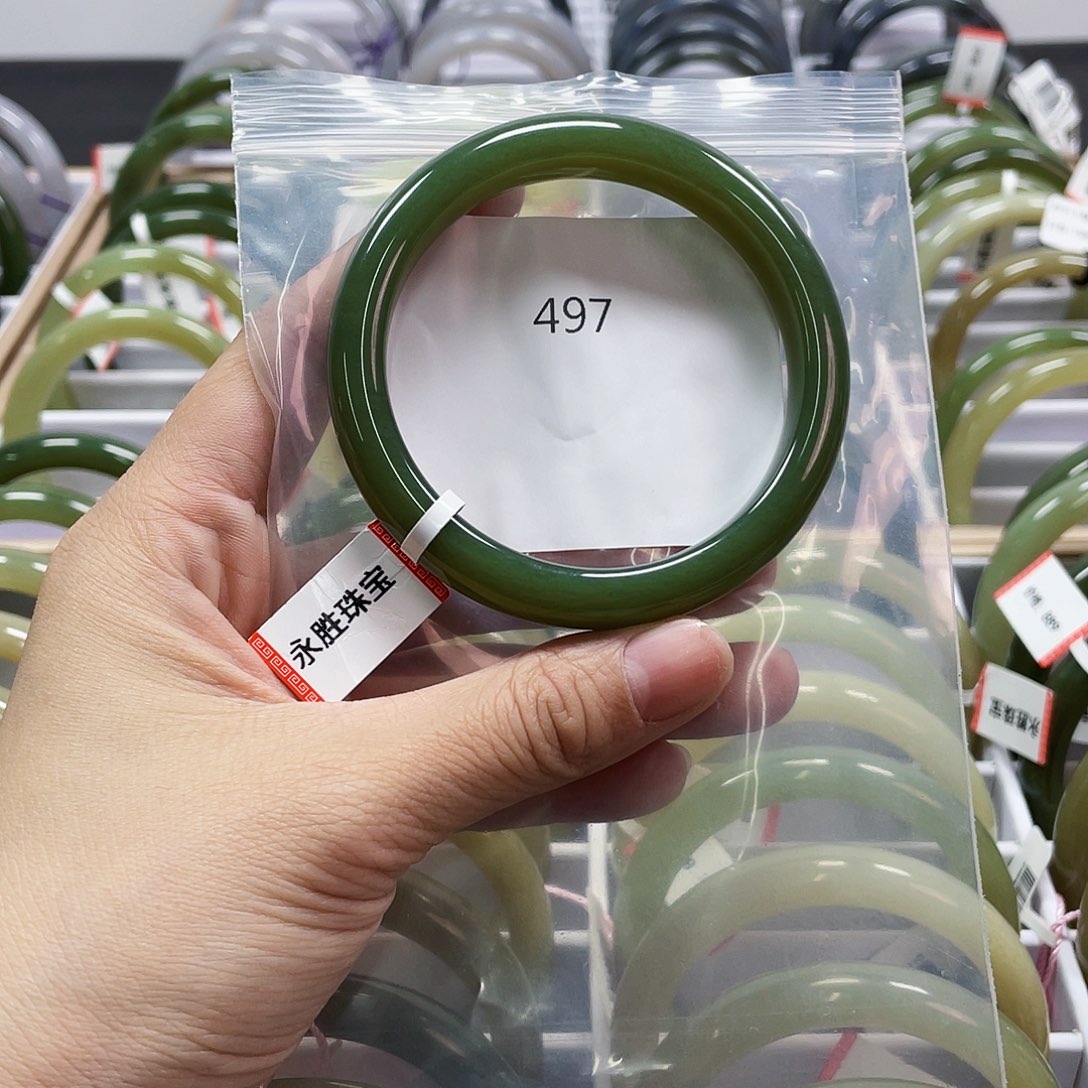 和田玉手镯未镶嵌497圈口58