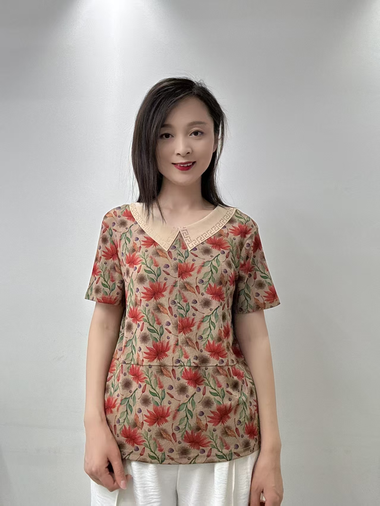 616翻领钻半袖(花型不分)-LZ