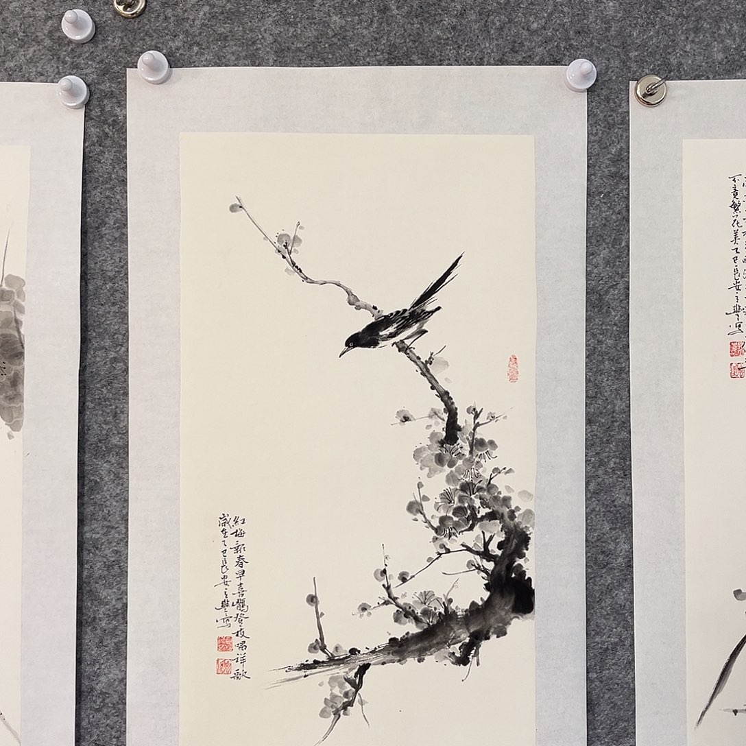 国画花鸟画作品写意