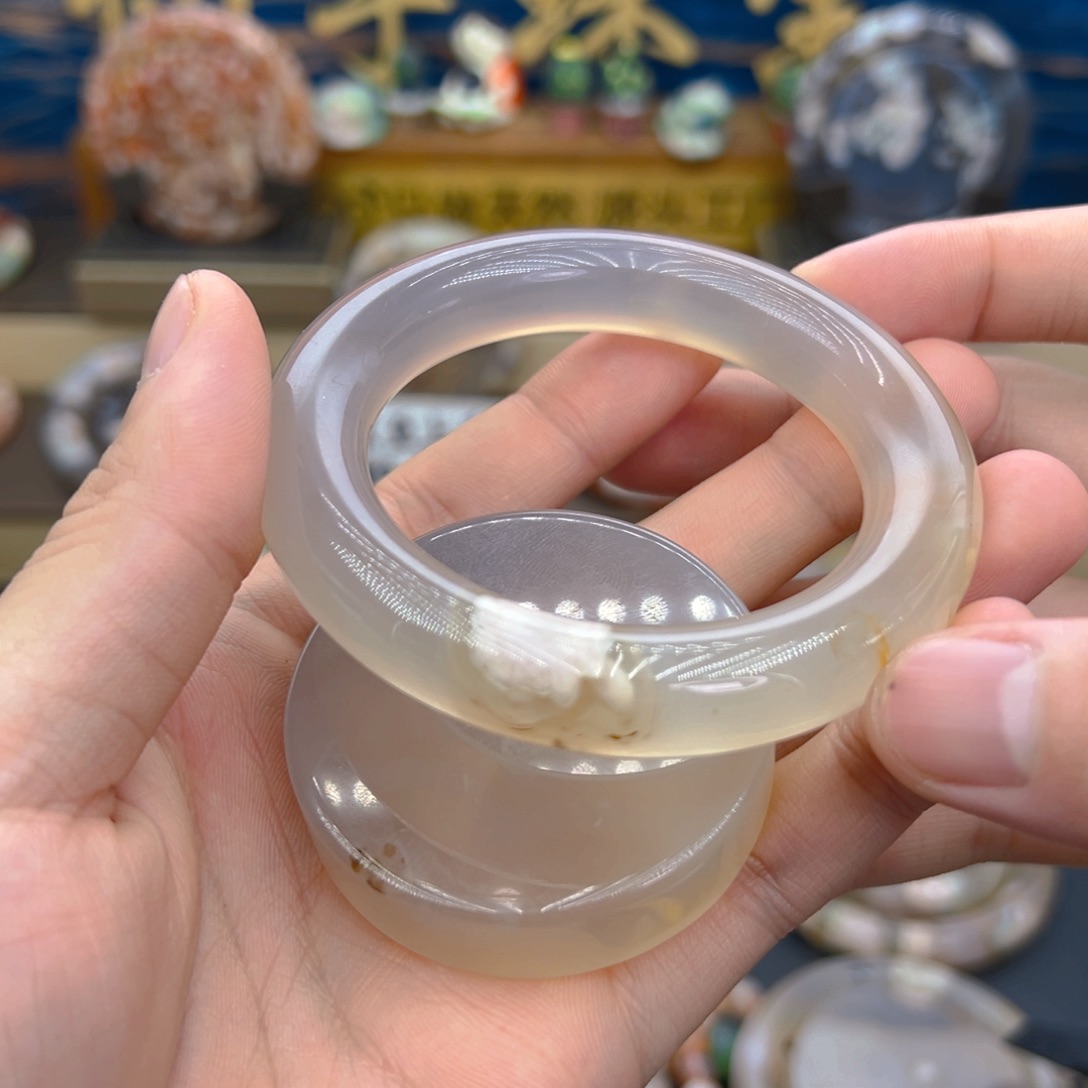天然樱花手镯53圈口 赠品镯心