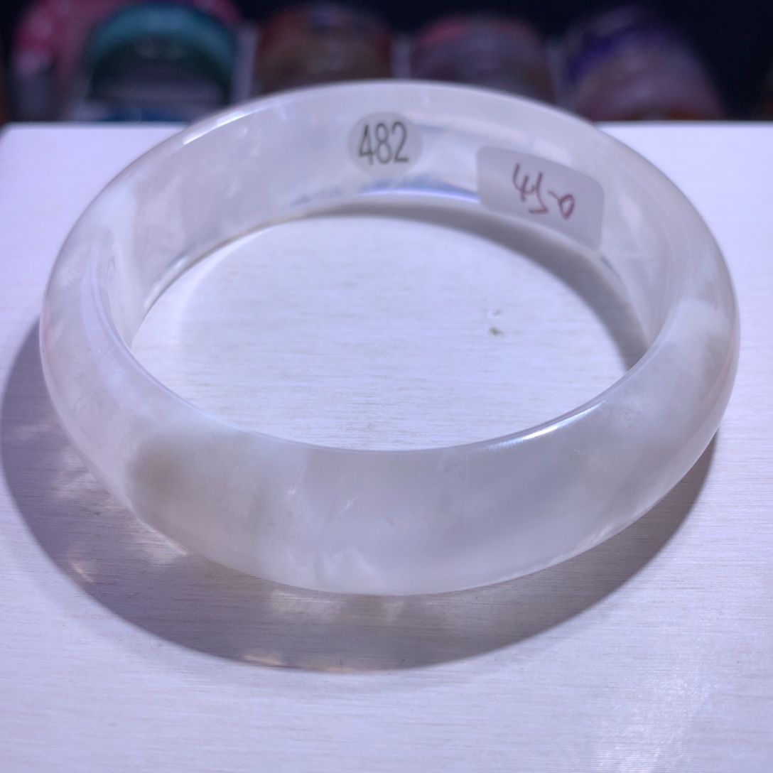 手镯水晶银S925镶嵌雪花幽灵61.1圈482