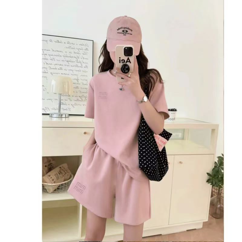 睡衣女夏款纯棉短袖短裤韩版休闲可外穿家居服套装（miu系少女）