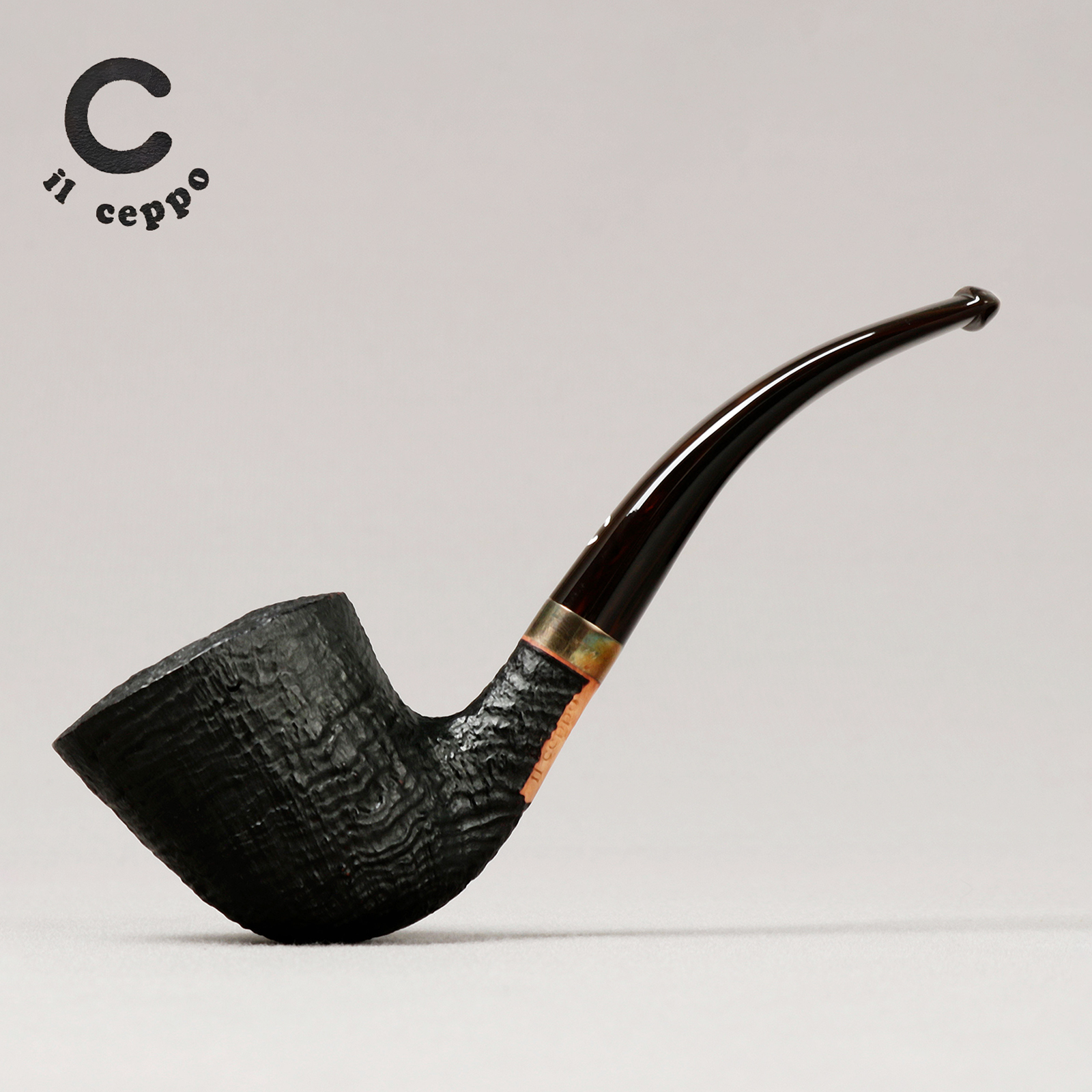 意大利齐博 132 黑色喷砂弯斗 手工石楠木烟斗