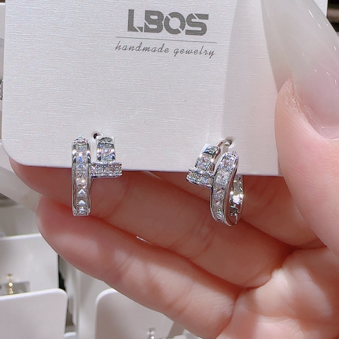 锆石铜合金925银耳环