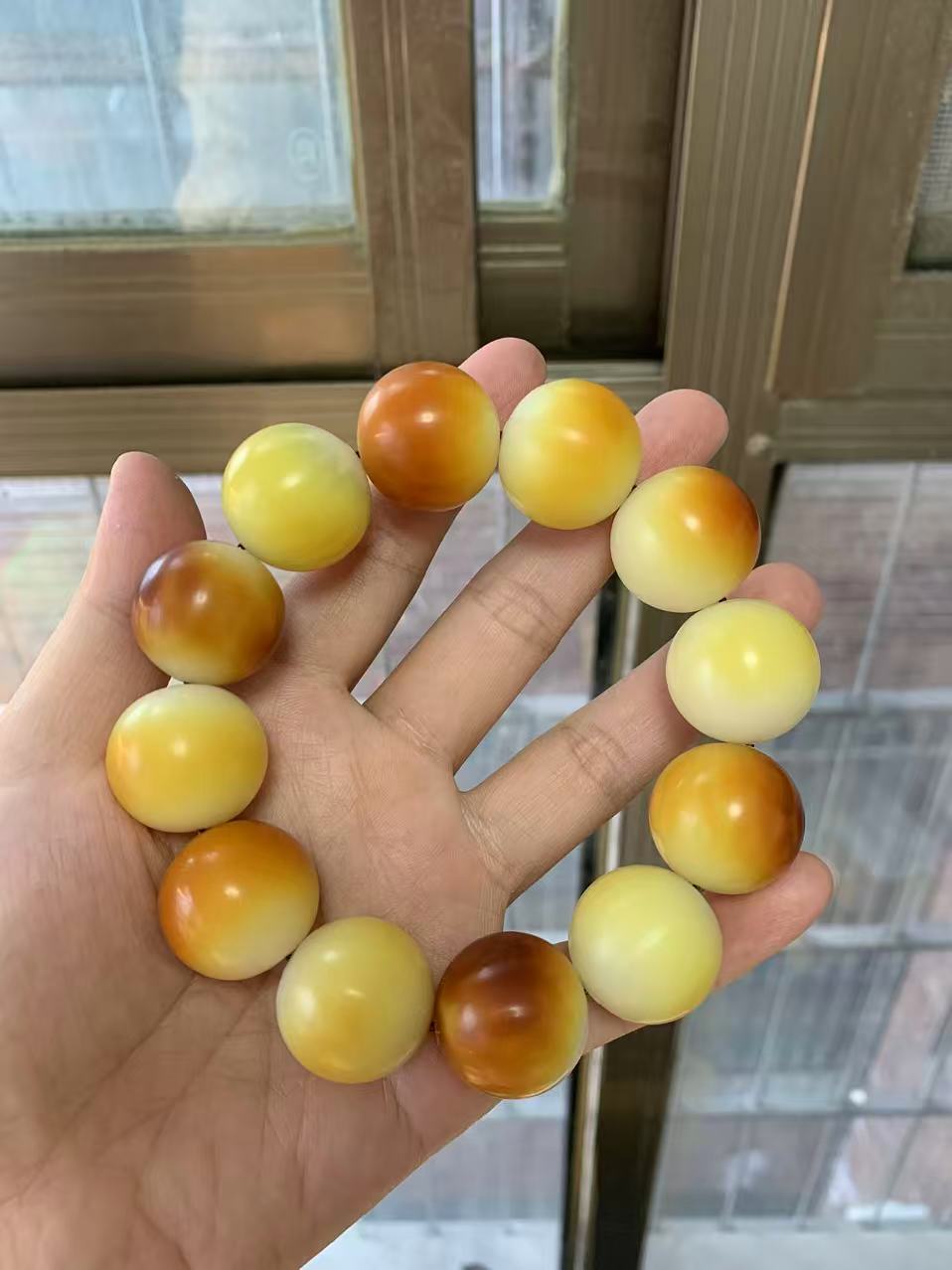 多年风化原果原色天然黑红菩提根手串干车干磨大卡【私人定制专拍】