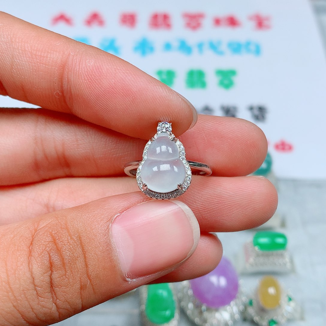 翡翠银S925镶嵌戒指108号