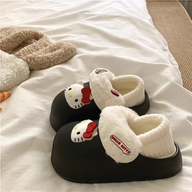 可拆分毛茸茸女士棉拖鞋2025秋冬季爆款外出可爱卡通包头防滑棉拖