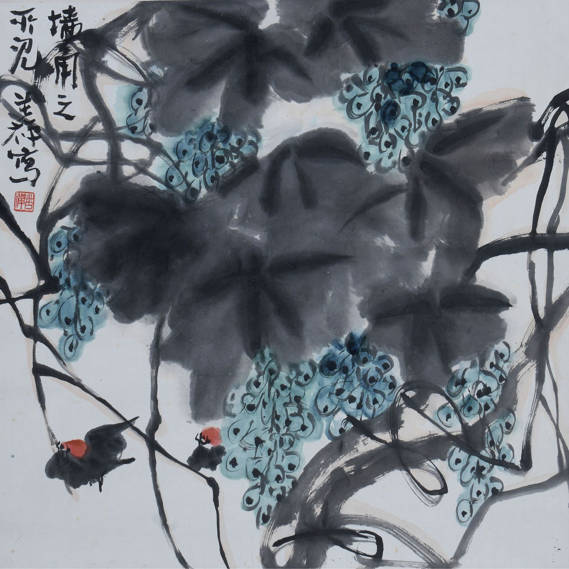 LOT.005【花鸟】纸本镜心B0501-384预展手绘美术品