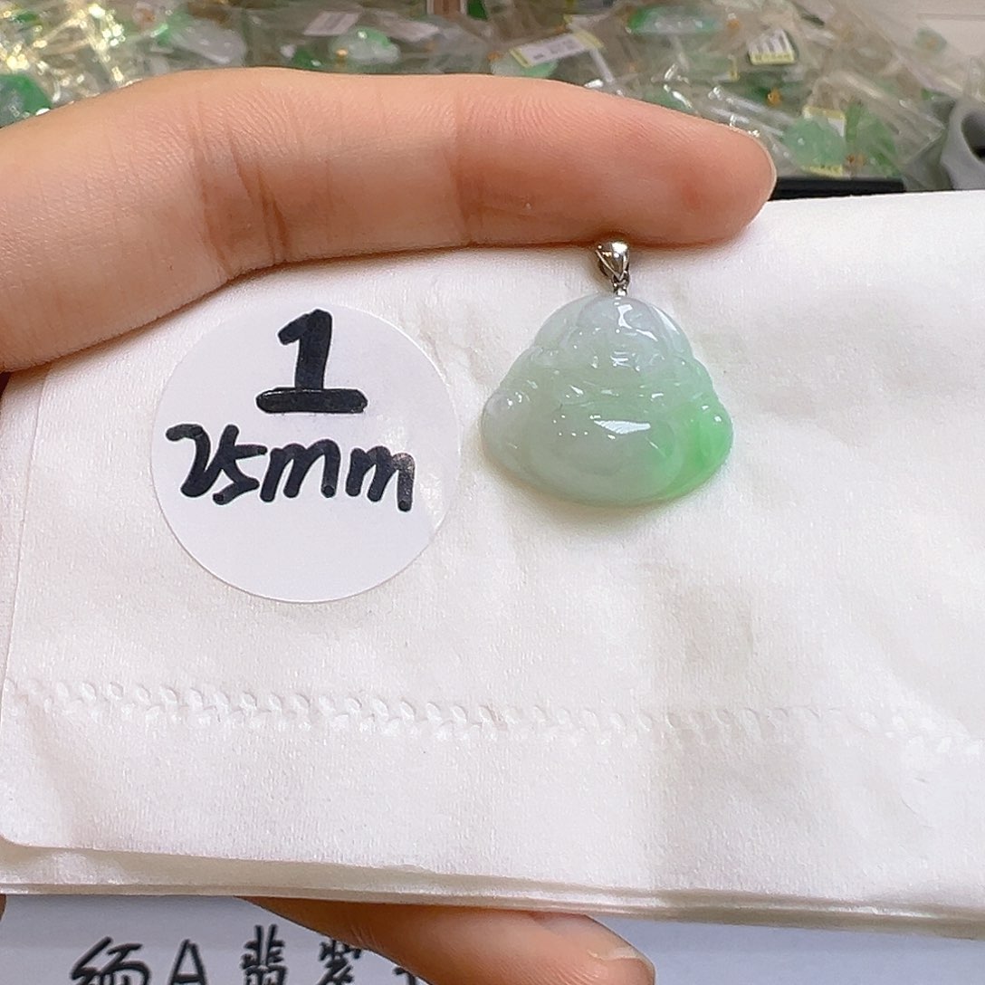 翡翠18K金镶嵌吊坠(不含链)翡翠