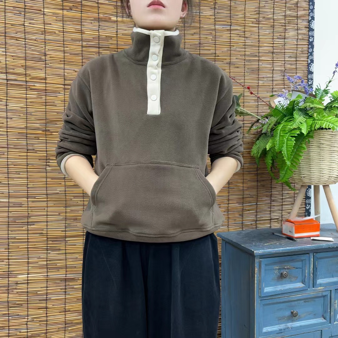 78086新款加绒加厚秋冬休闲百宽松显瘦高领卫衣