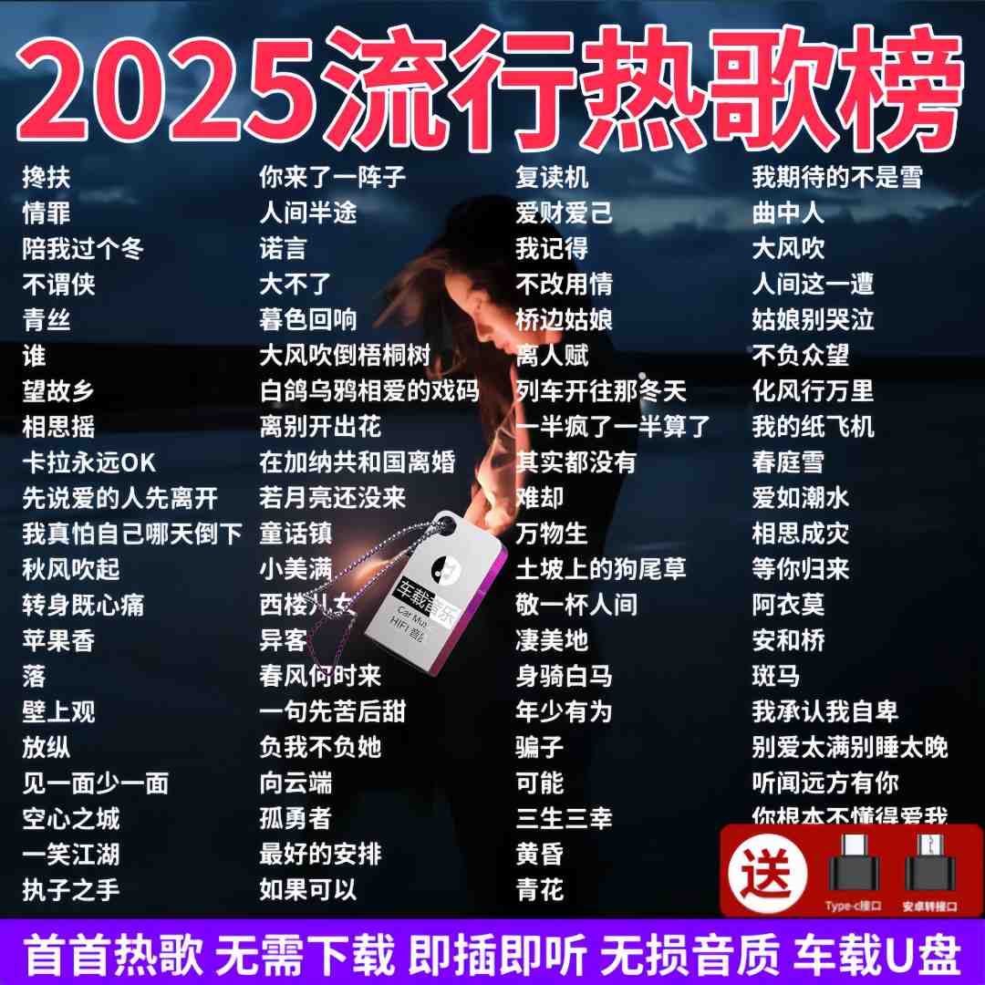 无损柏林之声高音质音乐u盘2025最新抖音火爆车载u盘新歌流行歌