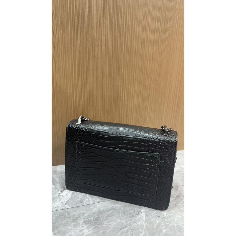 手工真皮包-202流苏-鳄-阳-黑