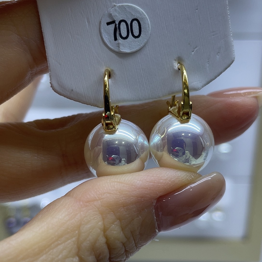 淡水珍珠耳饰银S925镶嵌