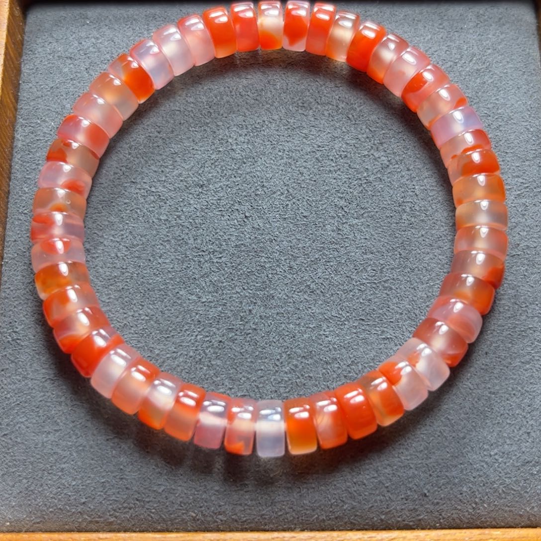 南红玛瑙未镶嵌干掌药片单圈7mm