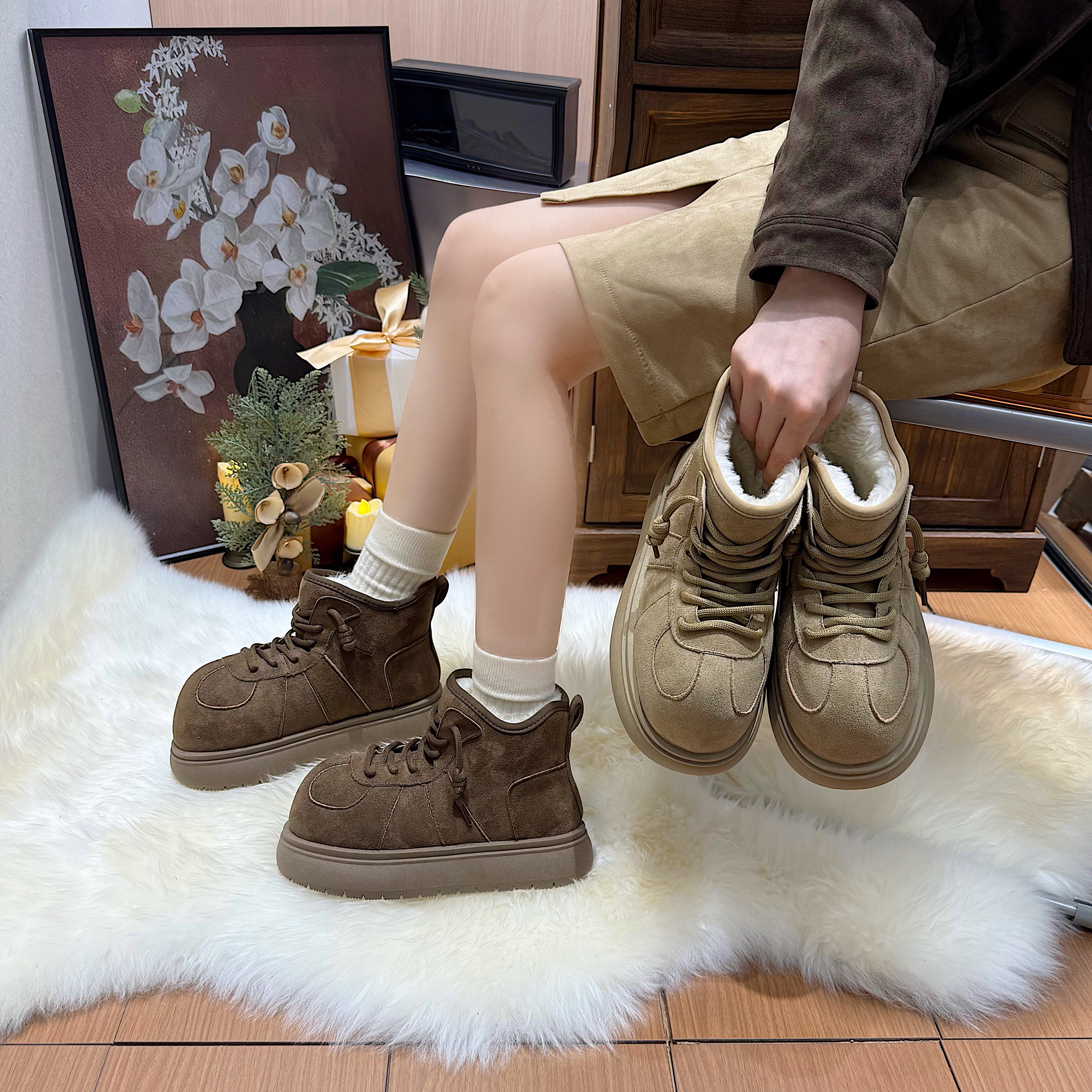 【llbw】【运费补贴】【断码链接：001-060】厚底丑萌大头雪地靴2025新款