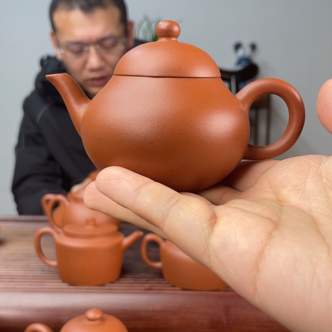 红泥茶壶红皮龙梨形100cc