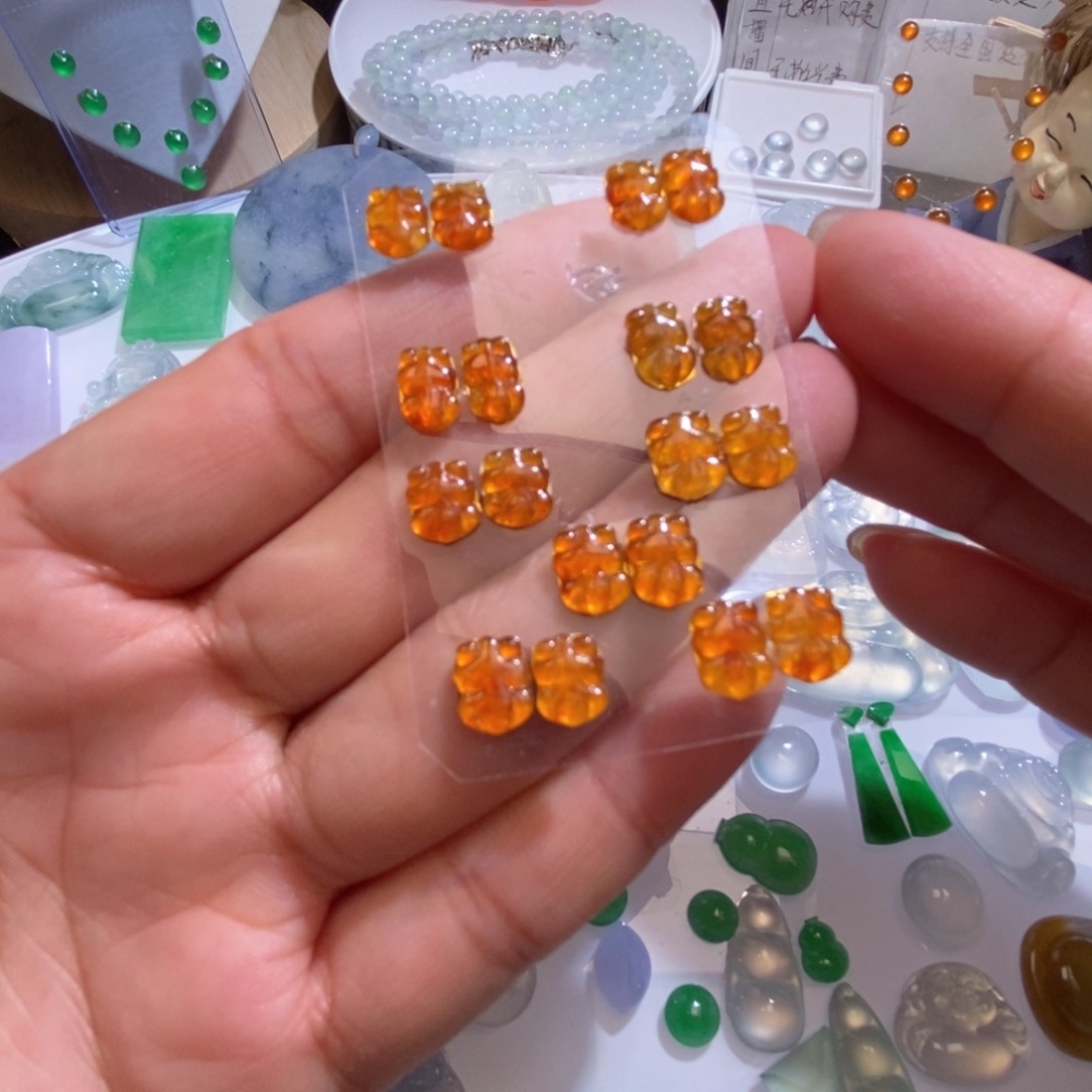 未镶嵌定制翡翠翡翠鱼一对多样性发货