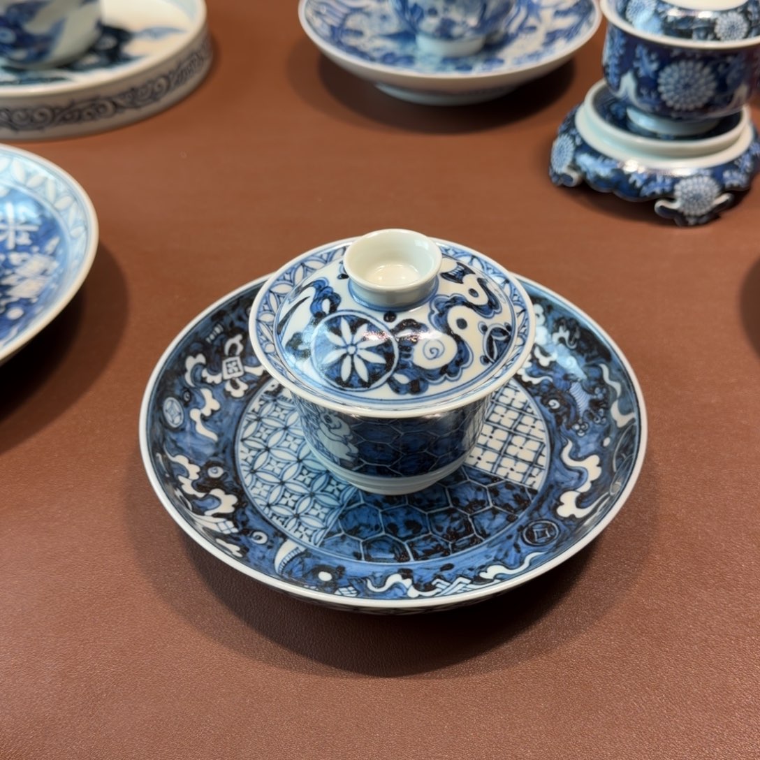 人***途手工手绘茶具盖碗壶承