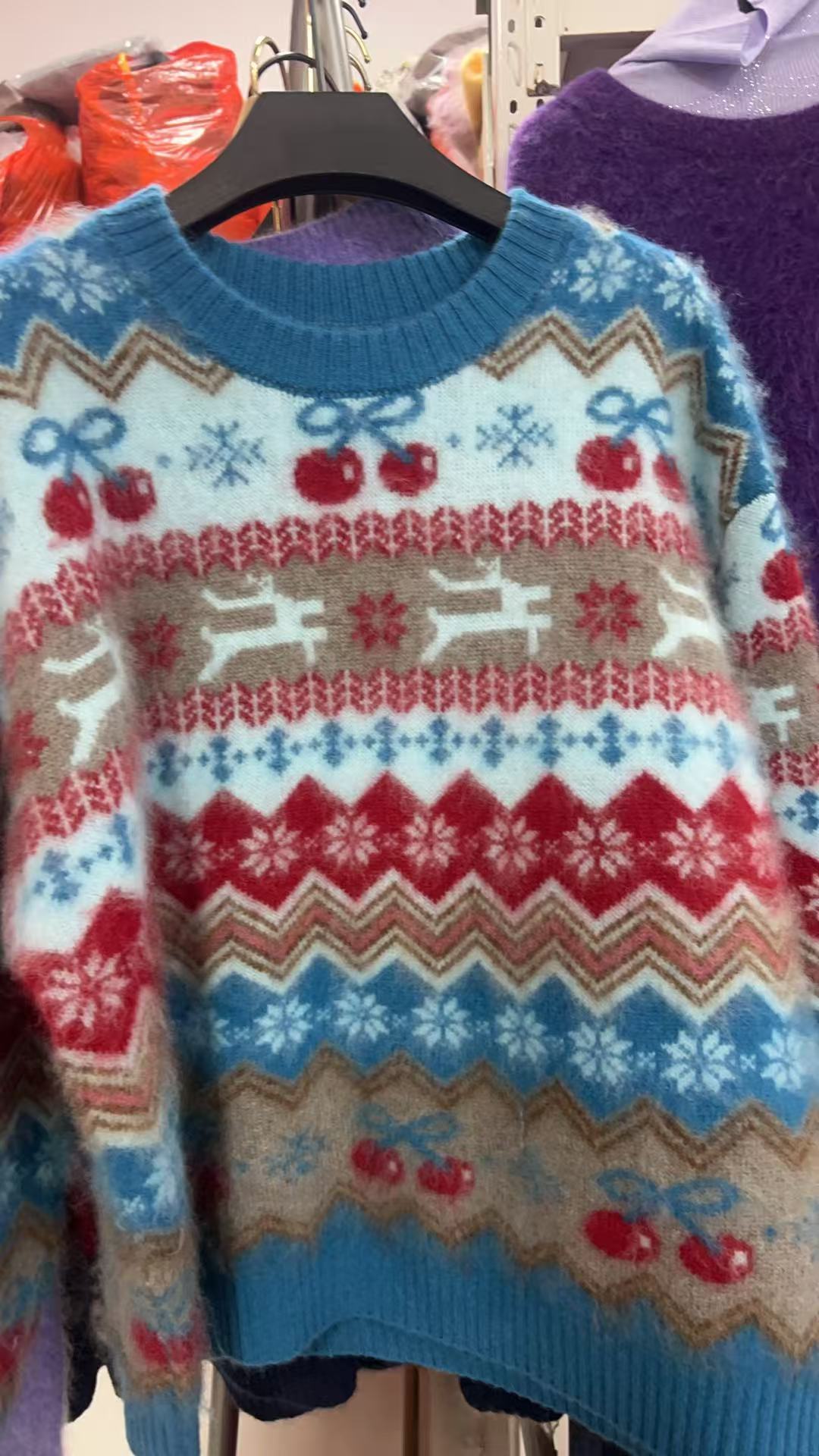 3148 小樱桃费尔岛秋冬款套头圆领