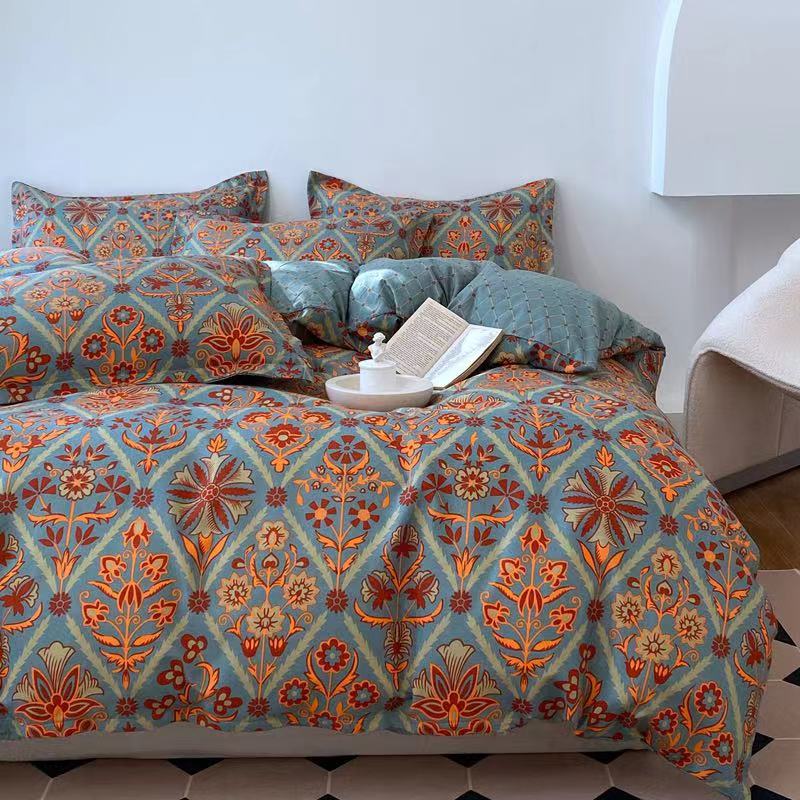 【新疆包邮】施雅迪轻奢复古磨毛欧式印花亲肤四件套碎花美式柔软