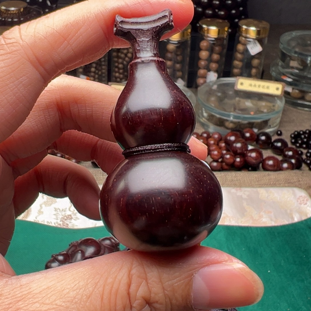 把件檀香紫檀（小叶紫檀）泥料龙头葫芦