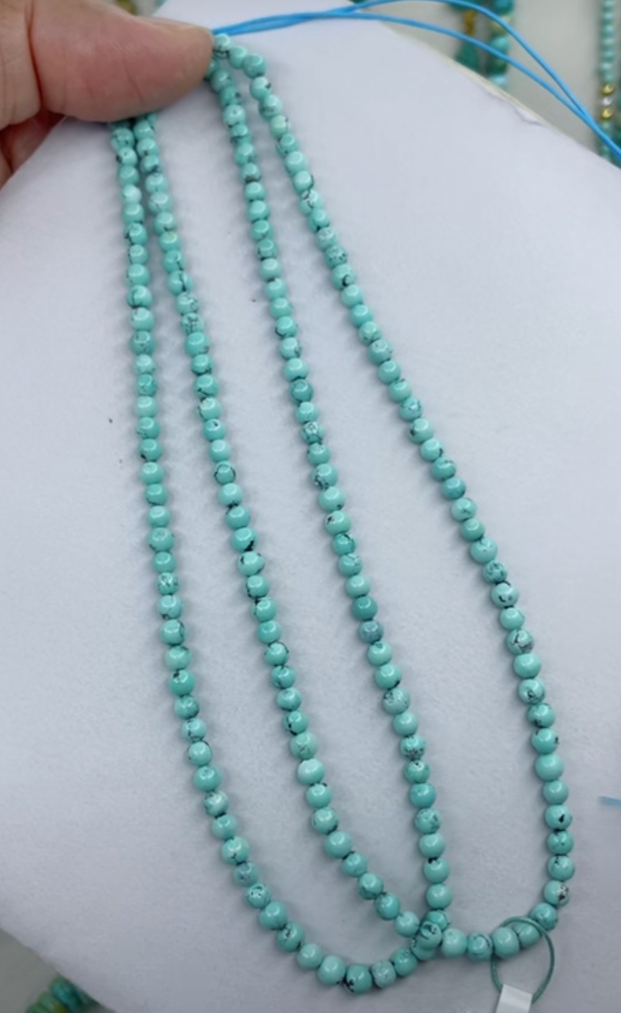 天然原矿绿松石珠链