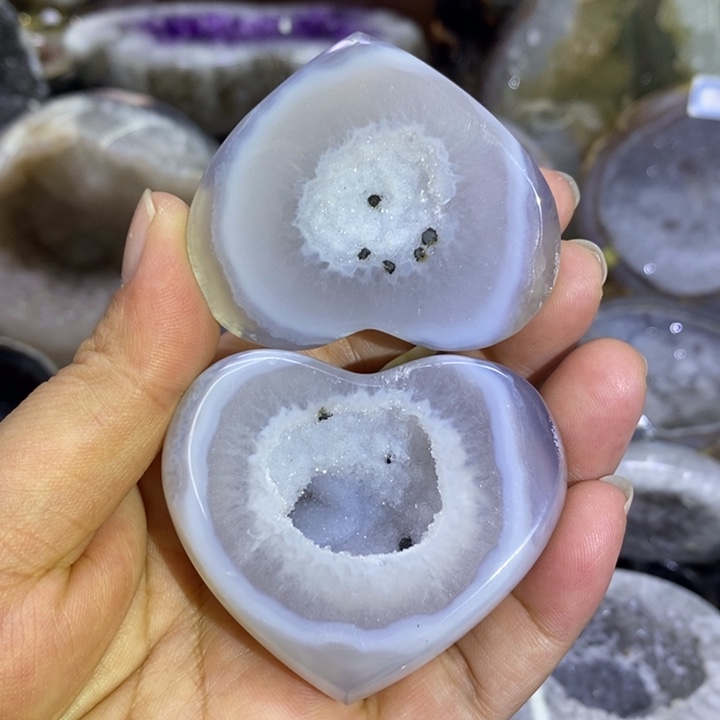 未镶嵌珠宝半成品水晶雪景爱心盆