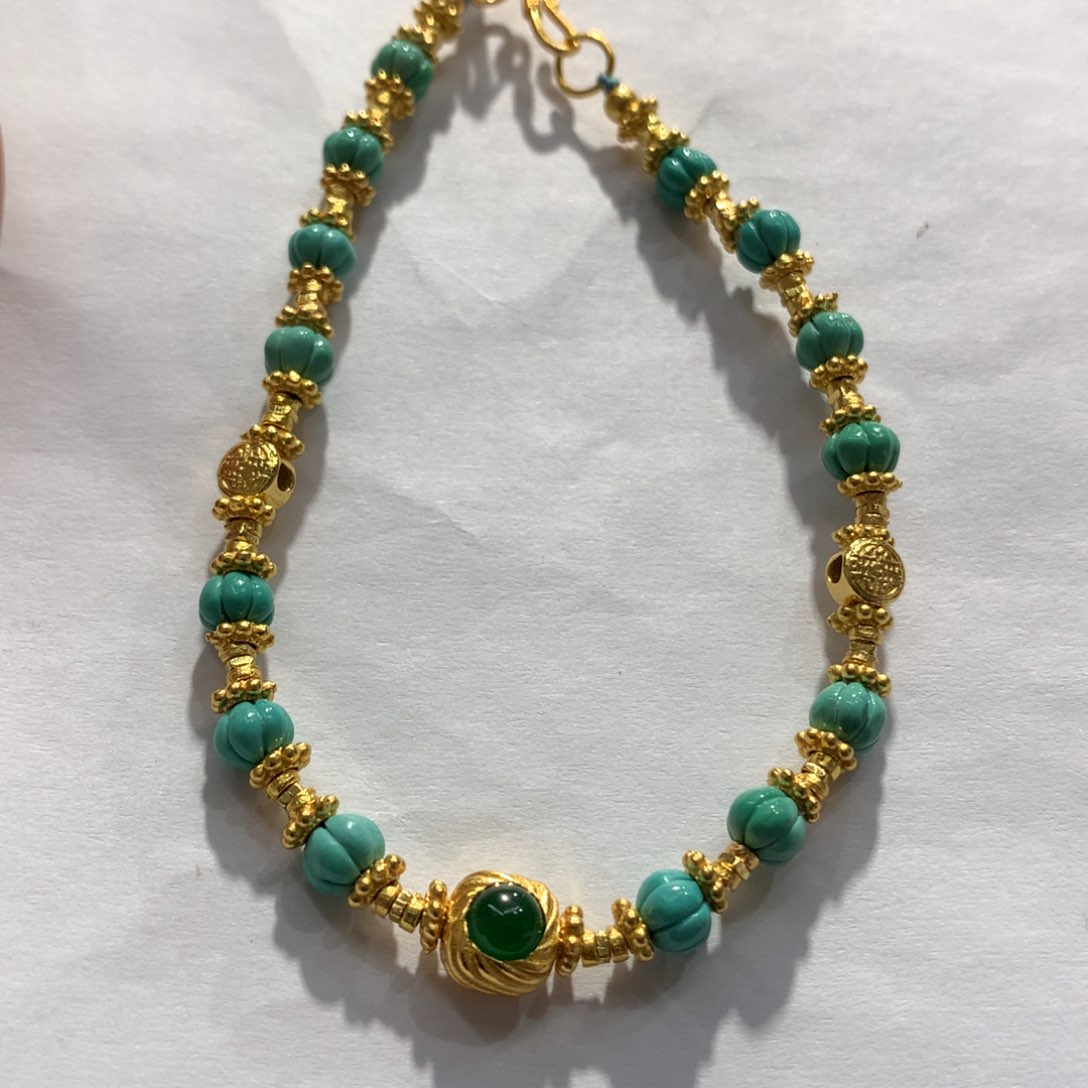 绿松石单圈银S925镶嵌