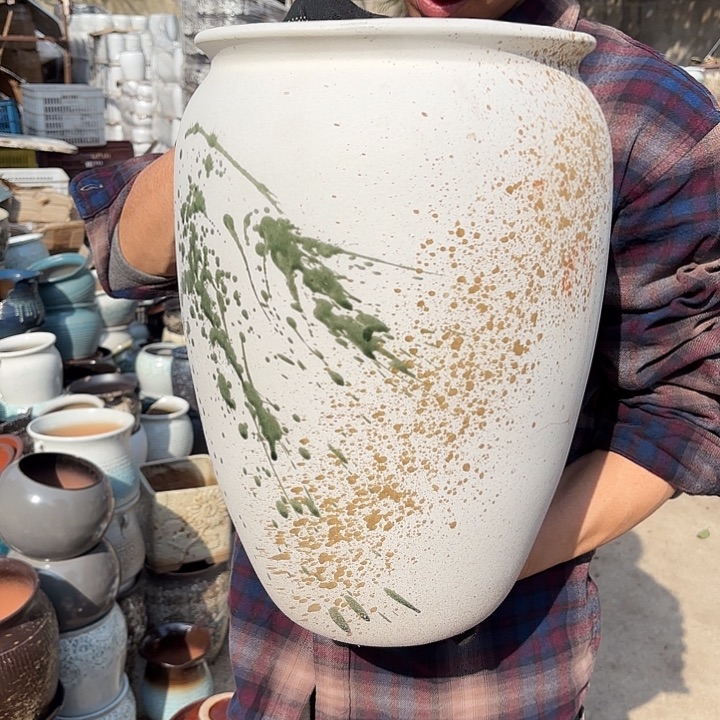 红陶白泼墨口径26高度40