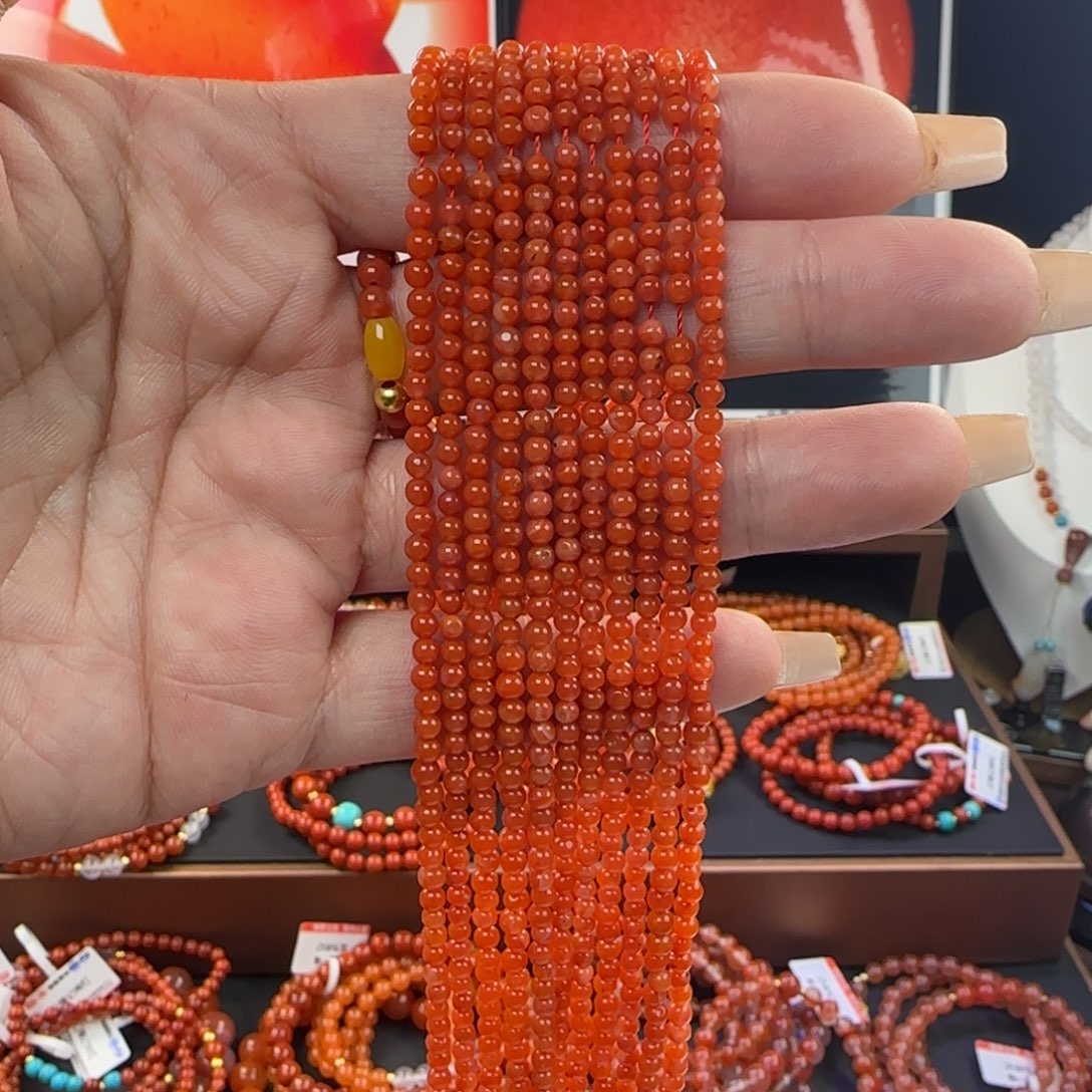 南红玛瑙未镶嵌手链