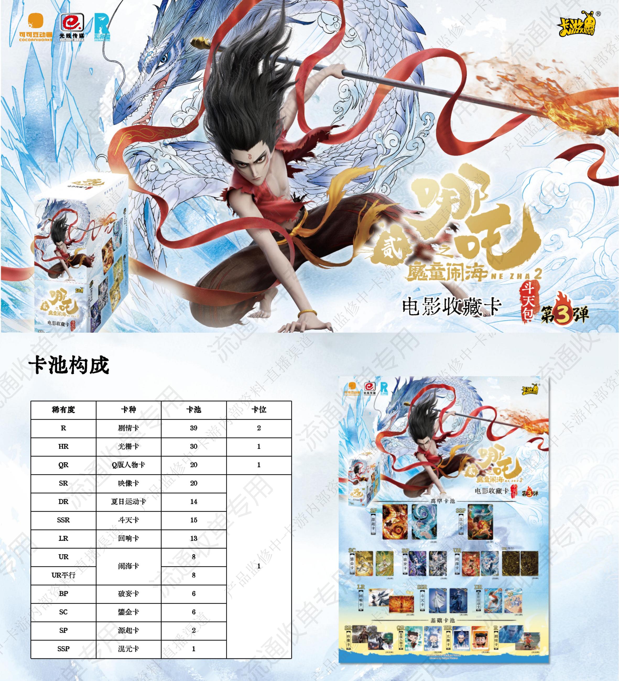 卡游【抓猪】卡游正版《哪吒魔童闹海》10米包3弹电影 收藏卡盲盒带拆